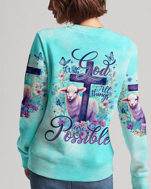 With God All Things Are Possible Lamb - Women's All Over Print Shirt - AT4080514