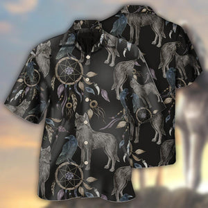 Wolf Dreamcatcher Dark Style - Gift For Men And Women - Hawaiian Shirt