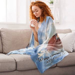 Custom Photo Wrap Yourself Up In This & Know I'm Here - Memorial Gift For Family - Personalized Blanket