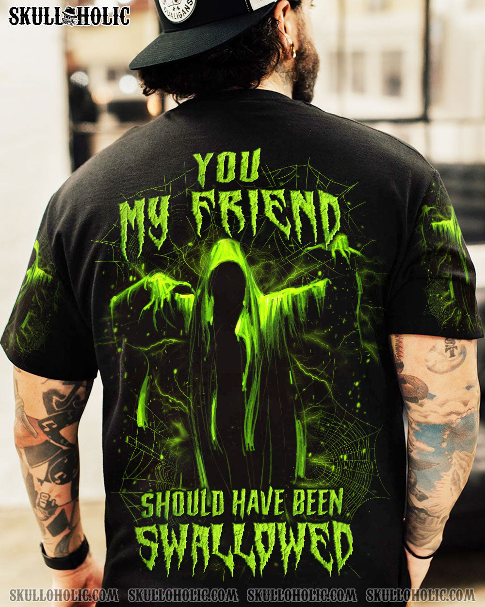 YOUMYFRIENDSHOULDHAVEBEENSWALLOWEDHALLOWEENALLOVERPRINT YHLN1608232_Shortsleeves_T shirt_S1