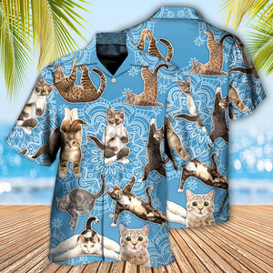 Yoga Mandala - Gift For Cat Lover - Hawaiian Shirt