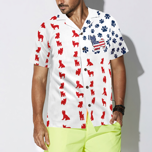 Yorkie American Flag Hawaiian Shirt