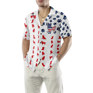 Yorkie American Flag Hawaiian Shirt