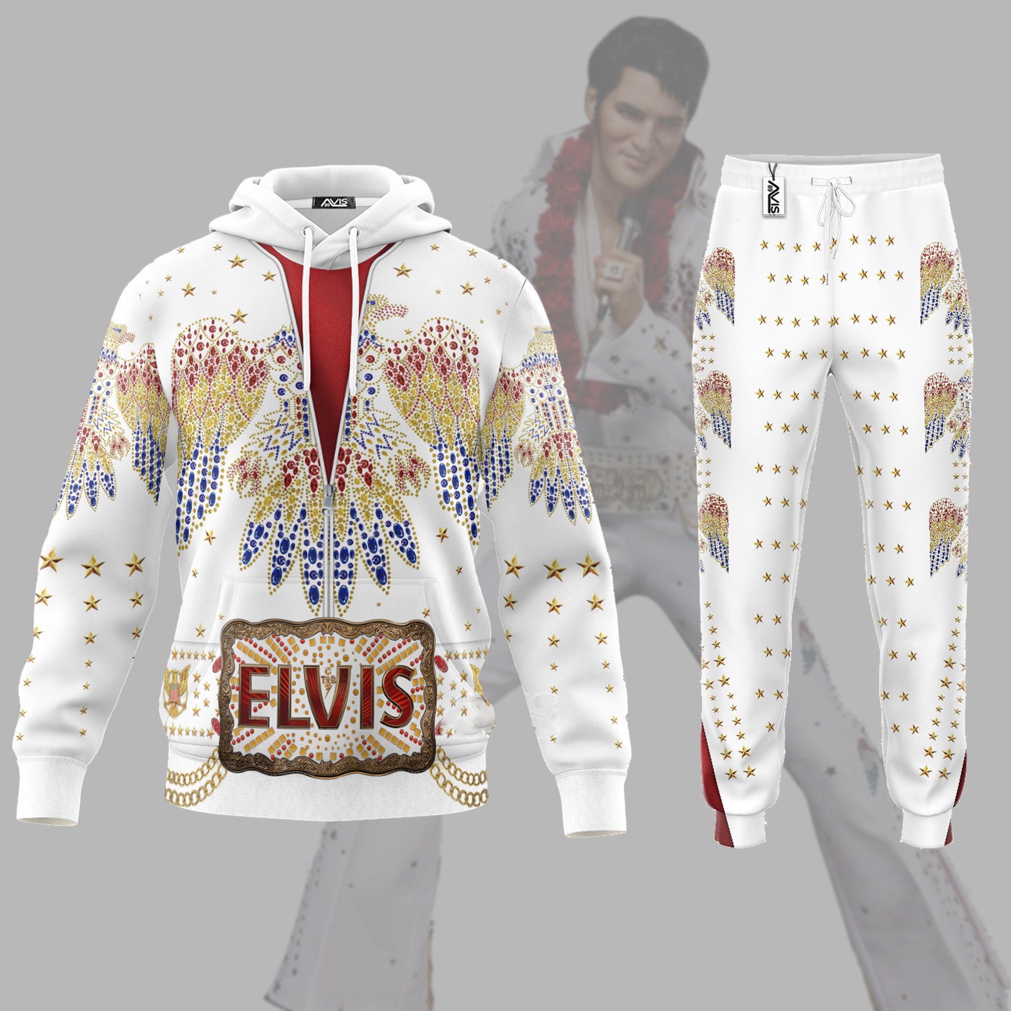 Elvis Aloha Costume from Hawaii New - Fandom Hoodie Sweatshirt Sweatpants ELHS04