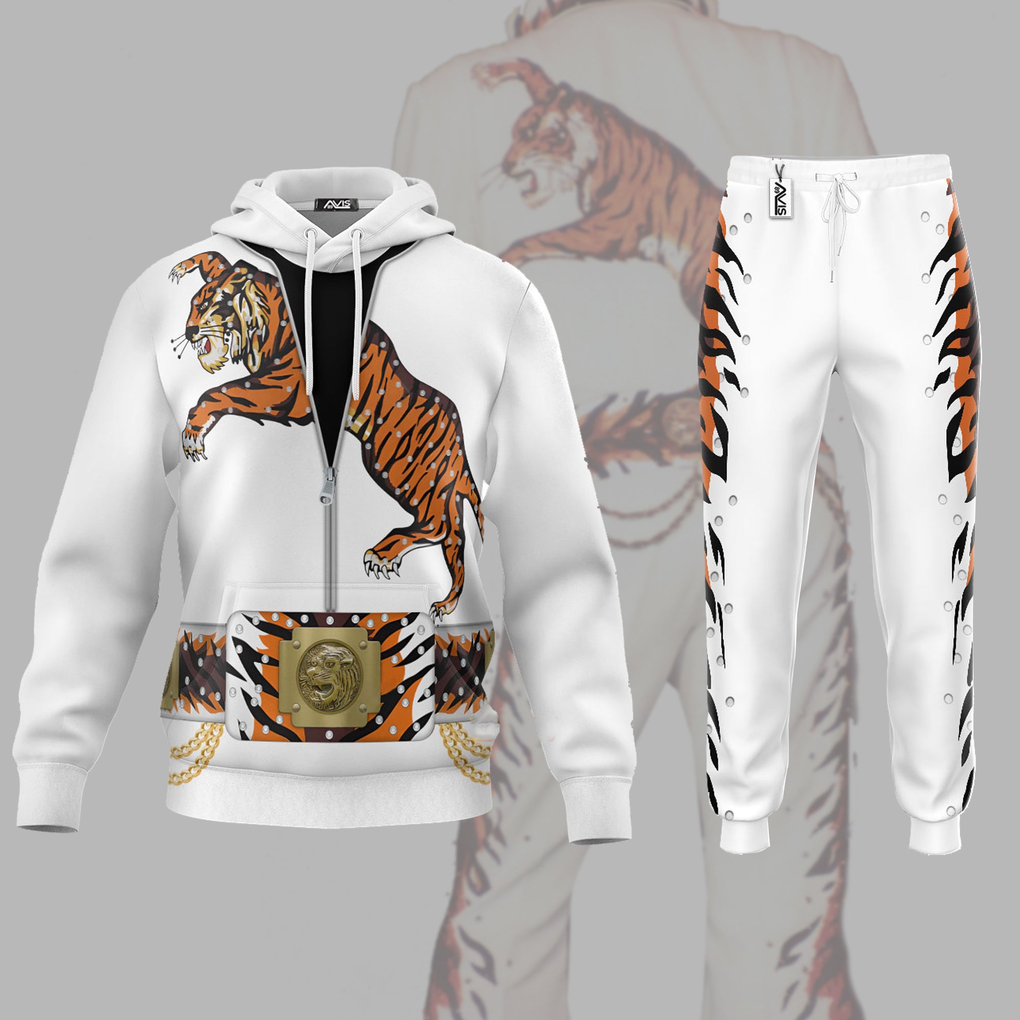 Elvis Presley Tiger Costume - Fandom Hoodie Sweatshirt Sweatpants ELHS03