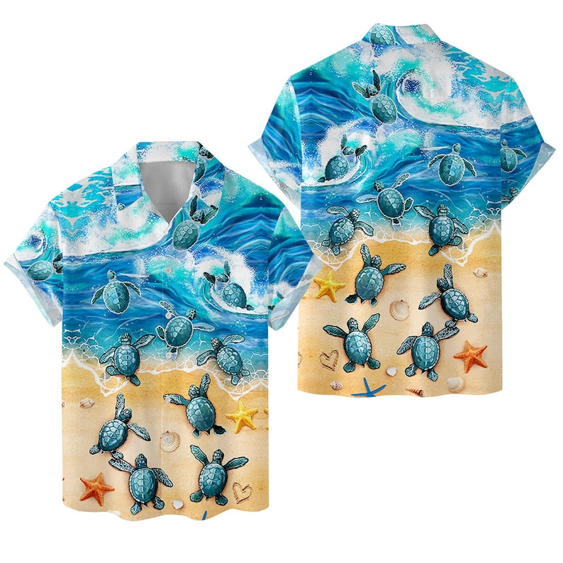 Baby Turles Come Back To Ocean - Hawaiian Shirt