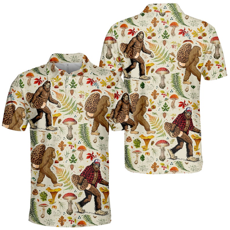 Bigfoot With Morel Mushroom - Men Polo Shirt