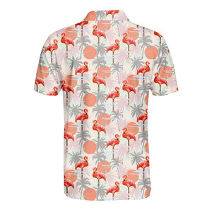 Flamingos In The Sunset Pattern - Men Polo Shirt