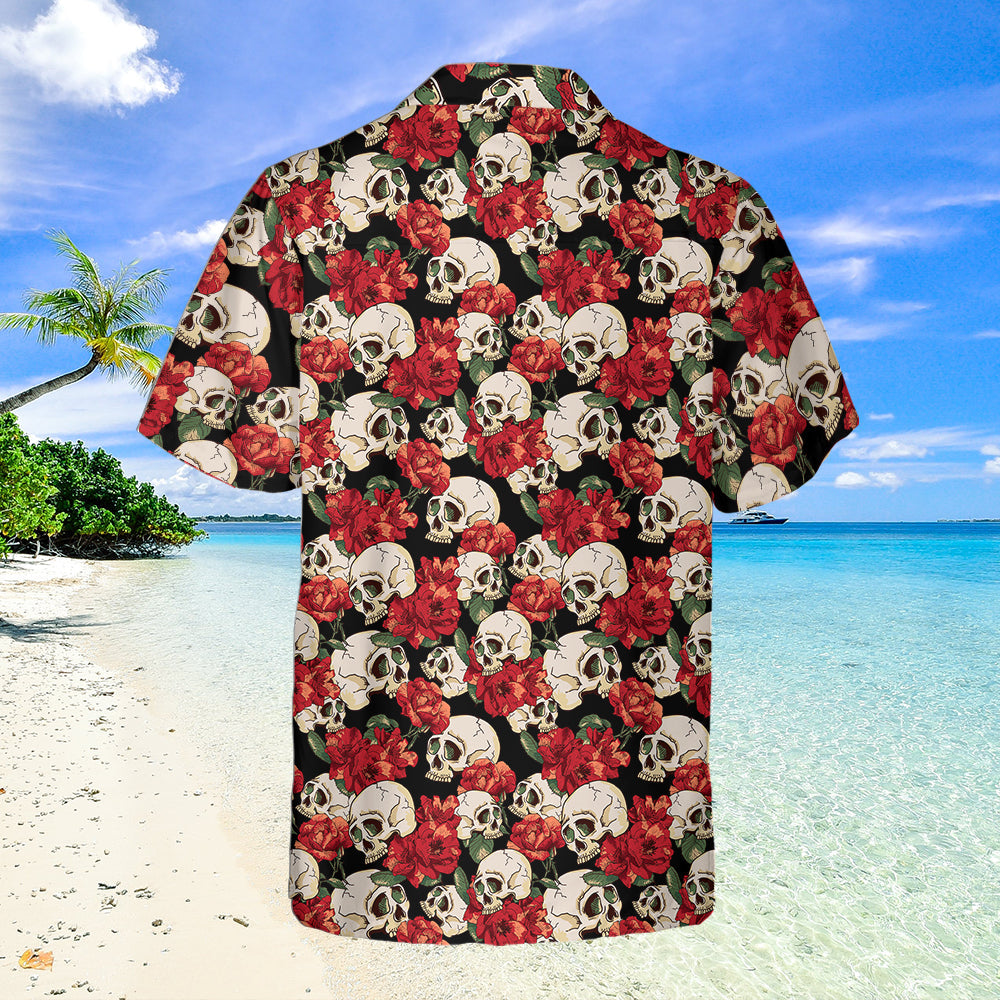 Vintage Skull Casual Turn-Down Collar Hawaiian Shirt