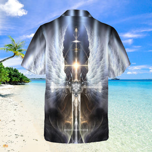 Christian Jesus Angle Wing Aloha Hawaiian Shirts