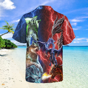 Dragon Vs Wolves Hawaiian Shirt