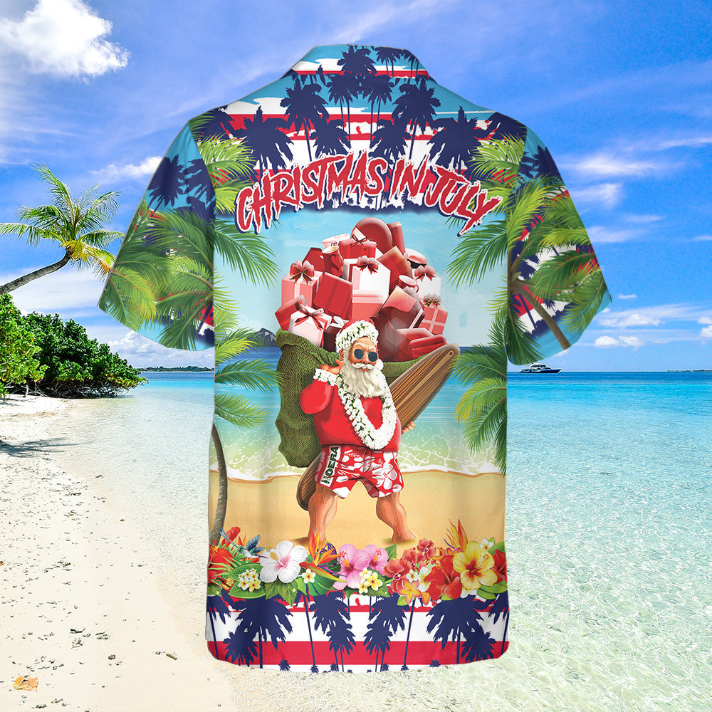 Christmas In July Santa Claus Spent Down At The Beach - Hawaiian Shirt