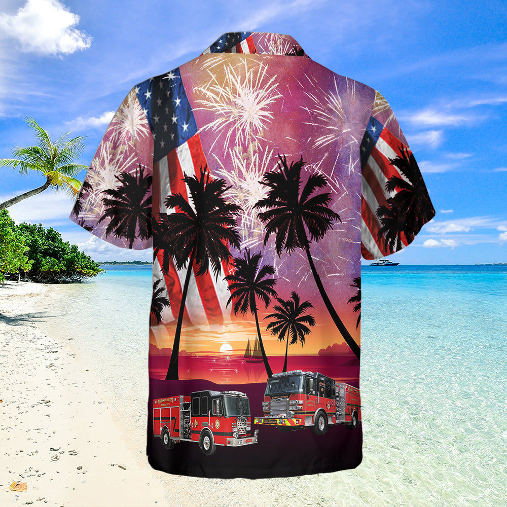 Horry County Fire Rescue Station 46, South Carolina, 4Th Of July Hawaiian Shirt