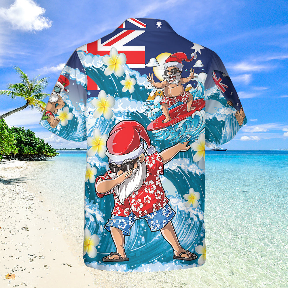 Christmas In July Dabbing Santa Funny Summer Hawaiian Shirt