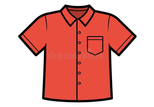 clip art shirt red short sleeve shirt collar buttons pocket featuring simple casual style vector illustration 367724148