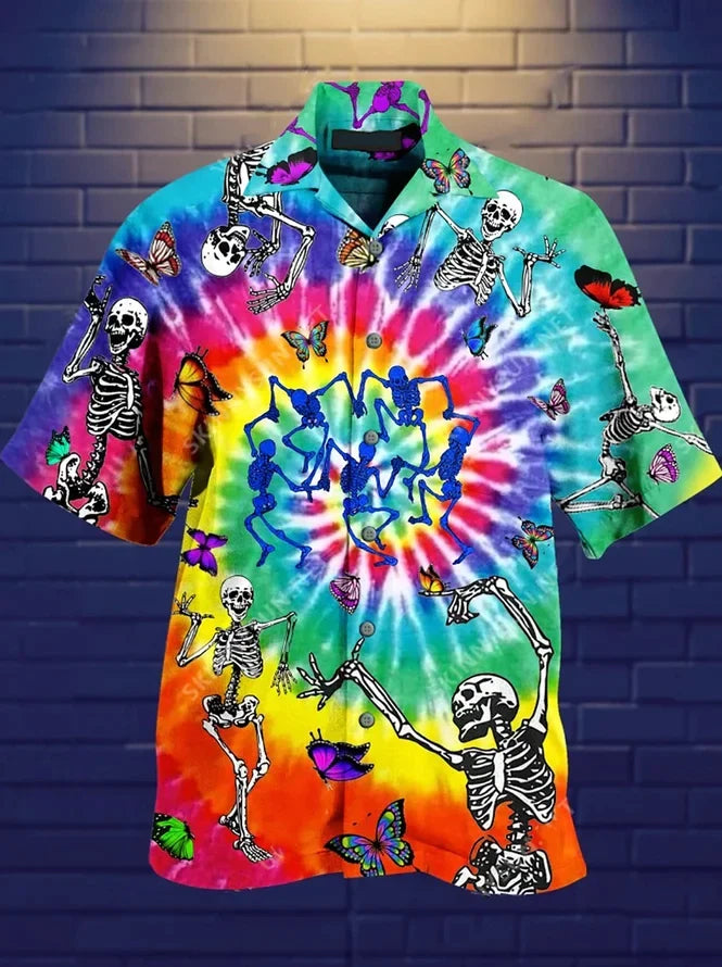 Vintage Colorful Skull - Hawaiian Shirt