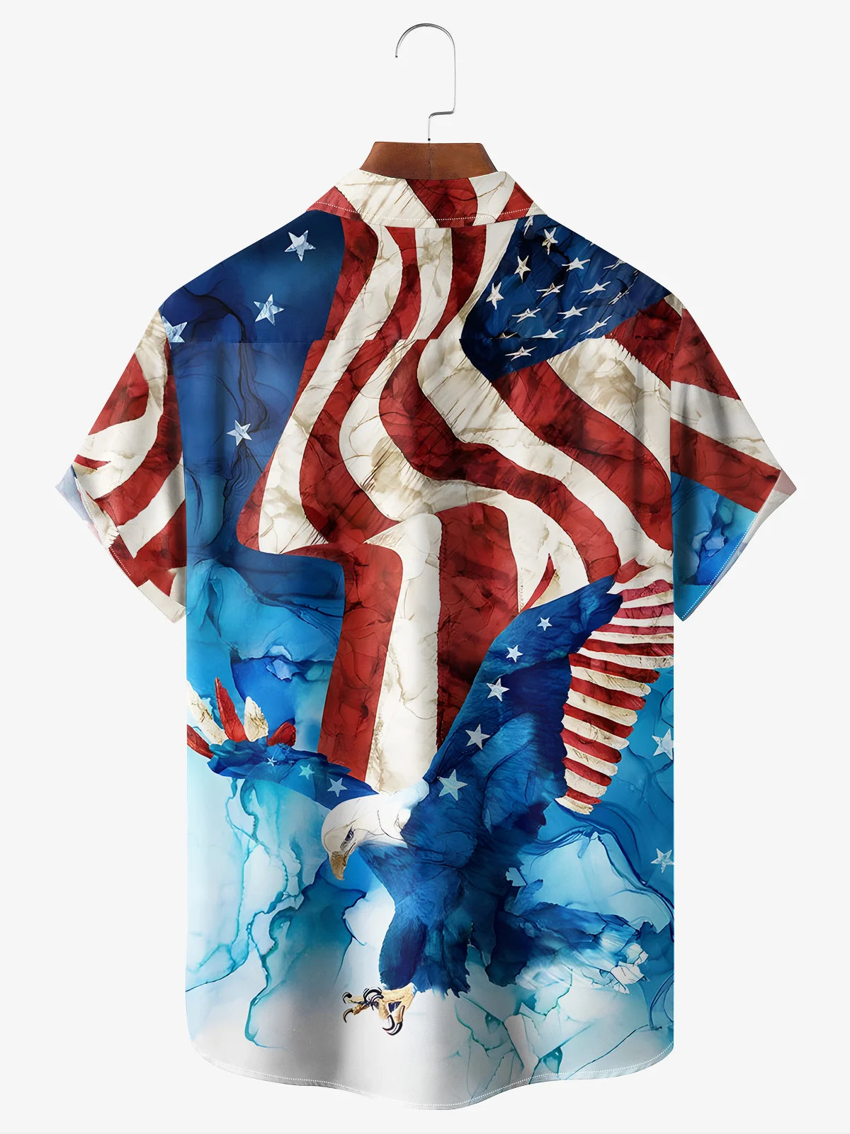 Independence Day 4th US Flag Eagle - Hawaiian Shirt