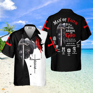 Man Of Faith Templar Knight Christian God Jesus Hawaiian Shirt