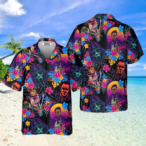 Horror Movie Retro Flower Tropical Style - Hawaiian Shirt