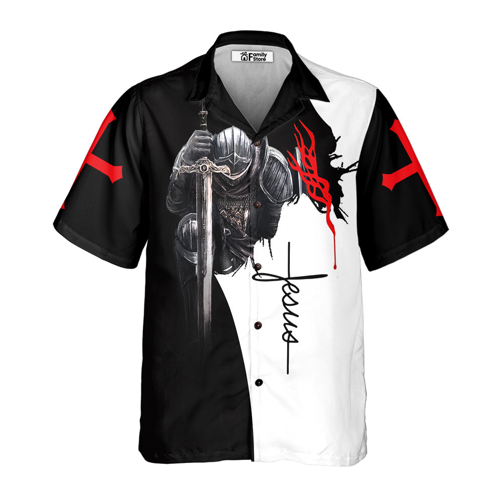 Man Of Faith Templar Knight Christian God Jesus Hawaiian Shirt