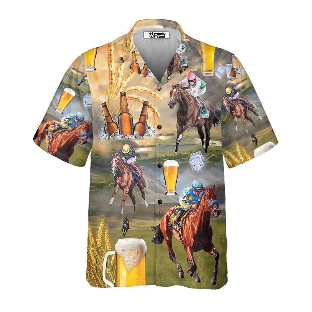 Kentucky Derby Horse Racing Beer Hawaiian Shirt