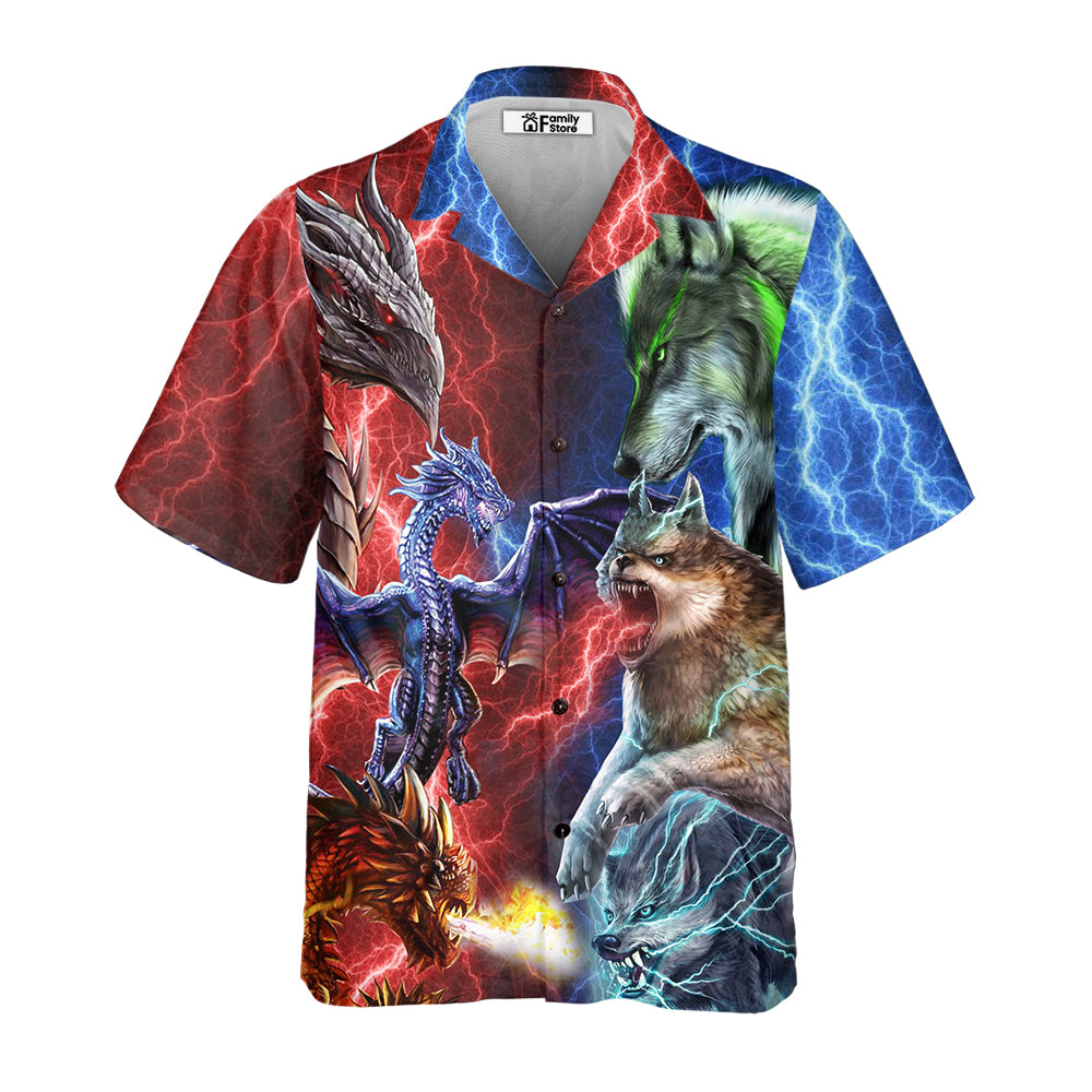 Dragon Vs Wolves Hawaiian Shirt