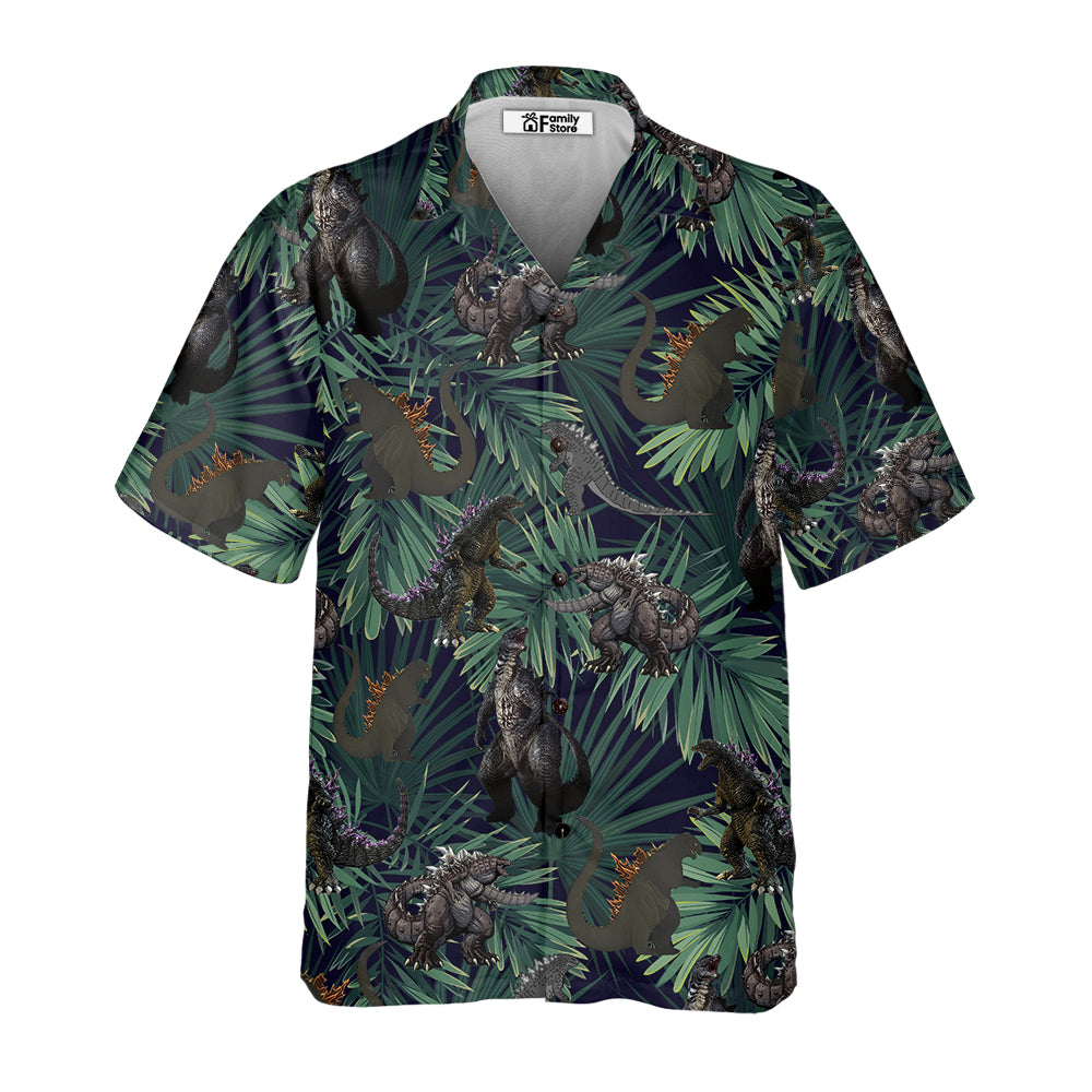 Godzilla Kaiju Pattern Hawaiian Shirt