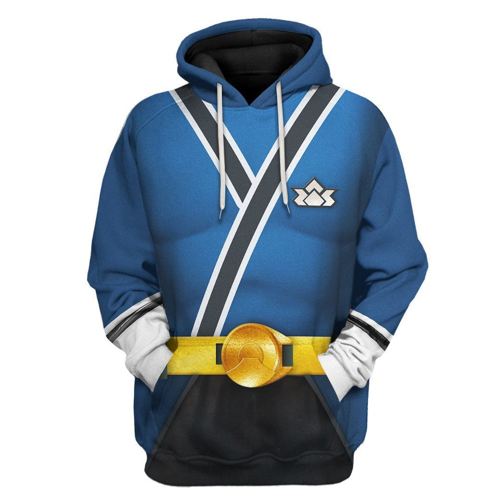 gearhuman 3d power rangers samurai blue custom tshirt hoodie apparel gv08018 3d apparel hoodie s 574677