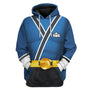 gearhuman 3d power rangers samurai blue custom tshirt hoodie apparel gv08018 3d apparel hoodie s 574677