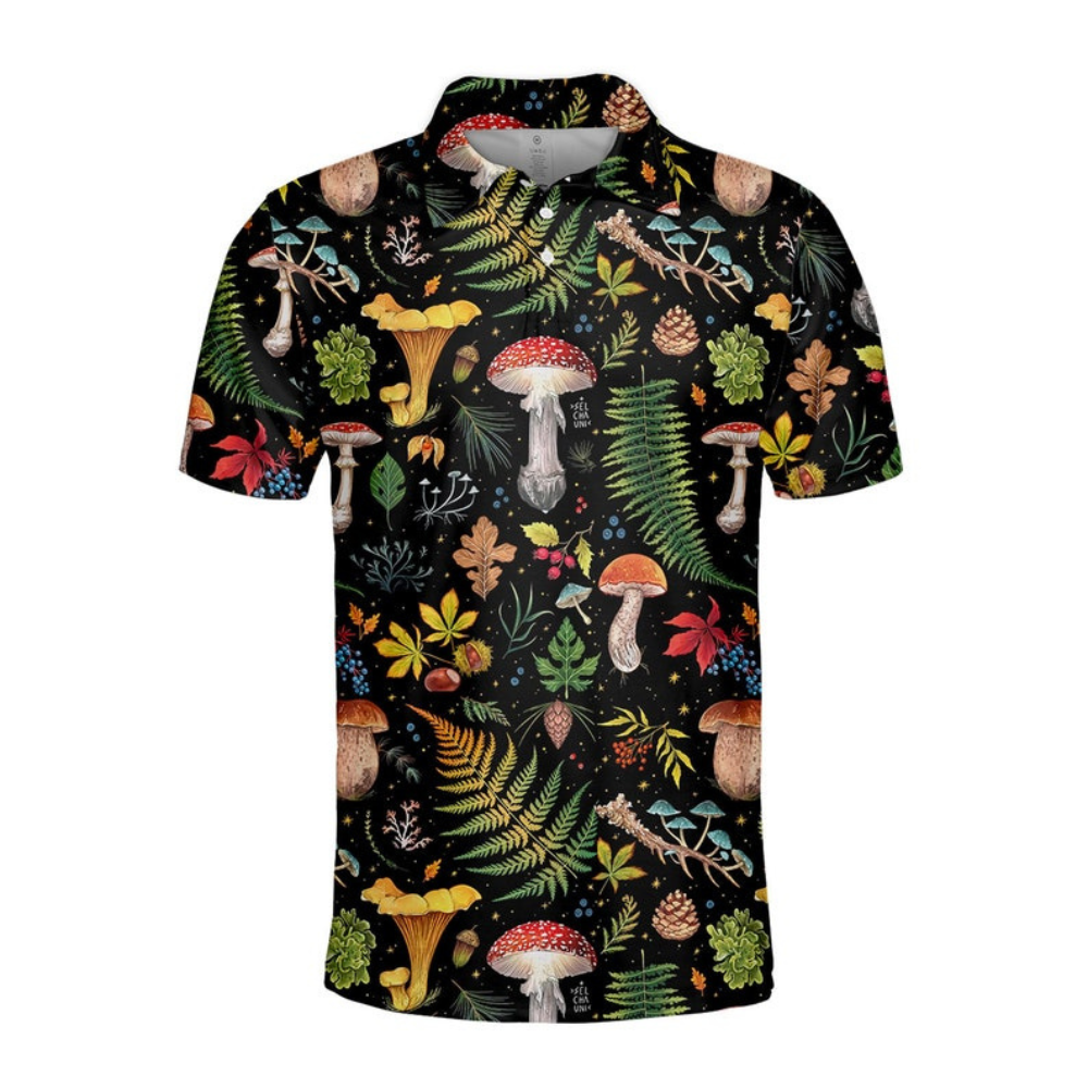 Mycology Tropical Mushroom Botanical - Men Polo Shirt