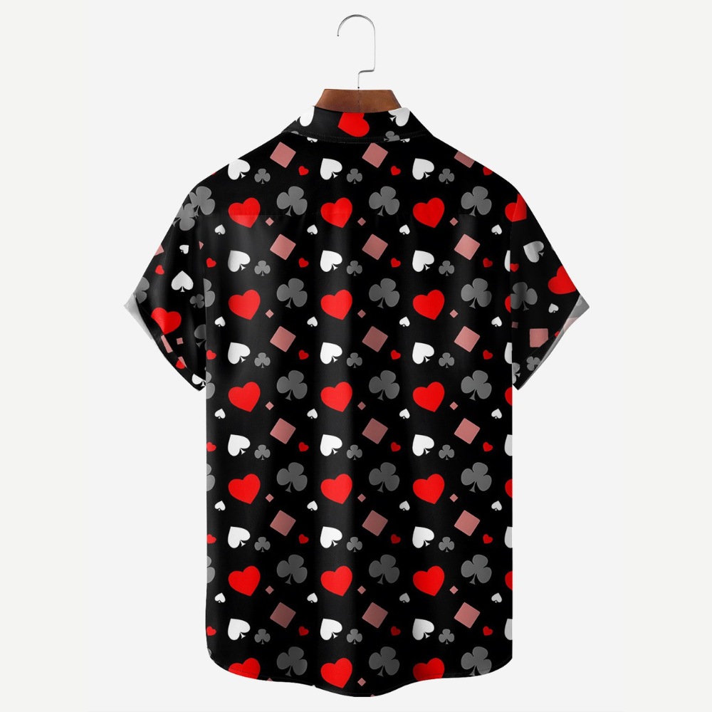 Poker Hearts, Diamonds, Spades, And Clubs Pattern - Hawaiian Shirt