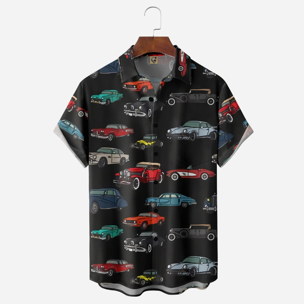 Colorful Automotive Cars Pattern - Hawaiian Shirt