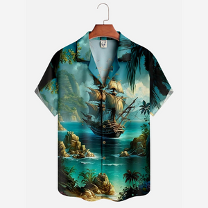 The Boat In The Ocean Beafore The Storm - Hawaiian Shirt