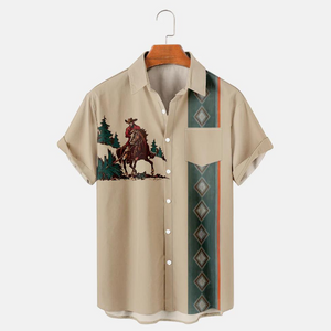 Native American Western Cowboy In The Desert - Hawaiian Shirt