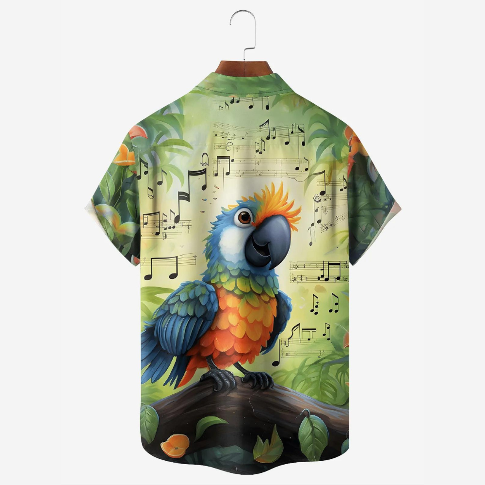 Mischievous Parrot Compose Music And Sing - Hawaiian Shirt