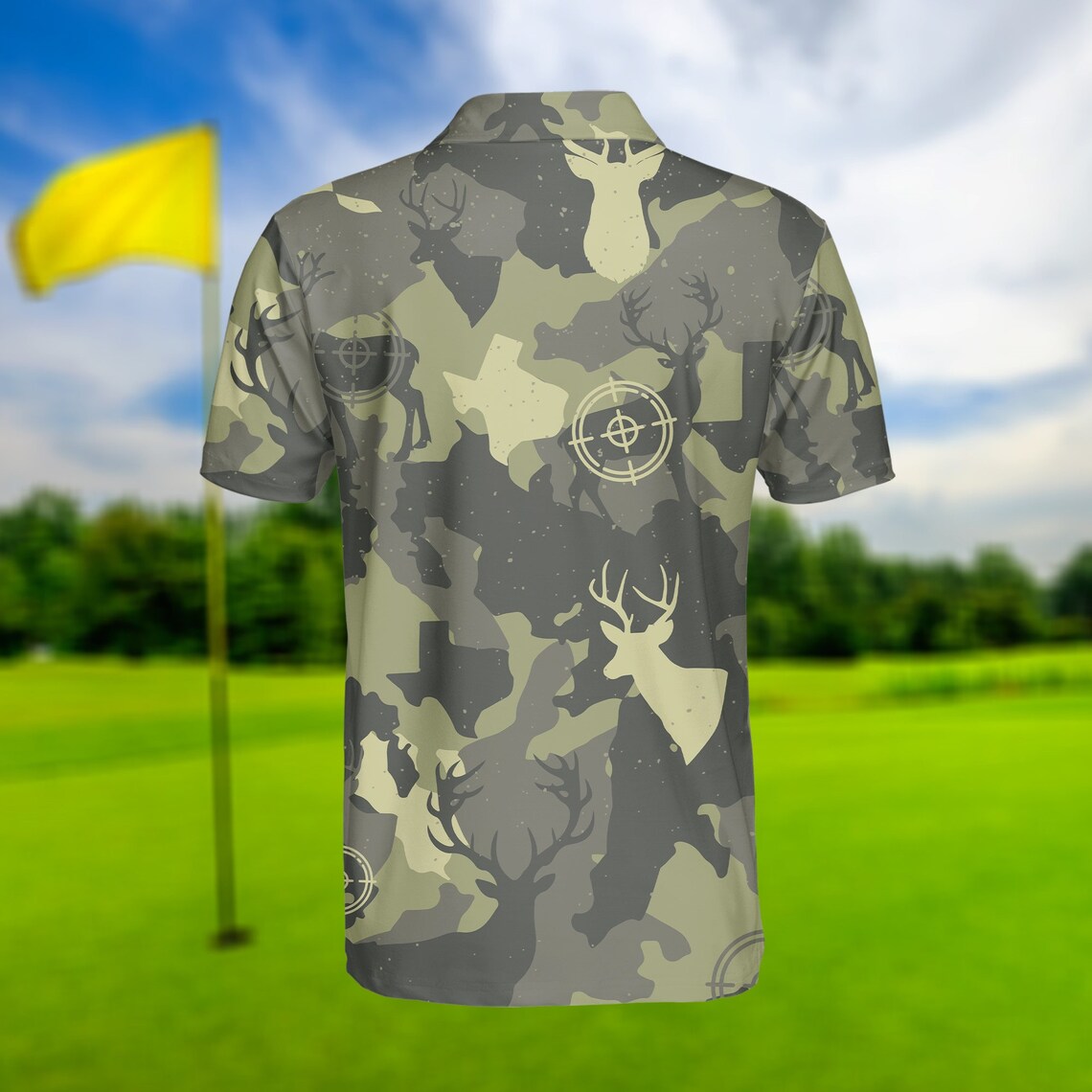 Deer Gun Hunting Camo - Gift For Golf Lovers - Men Polo