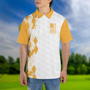 Golf Nation Orange White - Gift For Golf Lovers - Personalized Men Polo