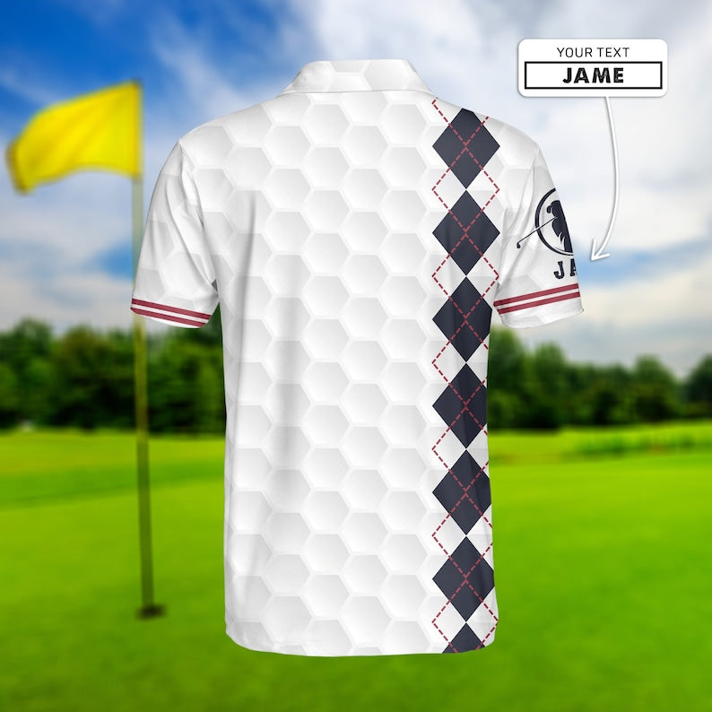 Black And White Golf Ball - Gift For Golf Lovers - Personalized Men Polo