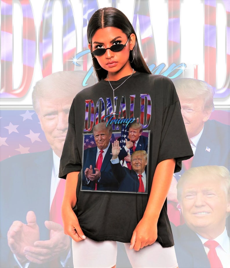 Retro Donald Trump Homage  US Flag - Gift For Republican - Unisex Shirt