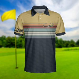 Custom Name Best Dad By Par Golf - Gift For Father - Personalized Men Polo