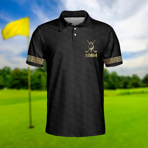 Custom Name King Of Golf Gold - Gift For Golf Lovers - Personalized Men Polo