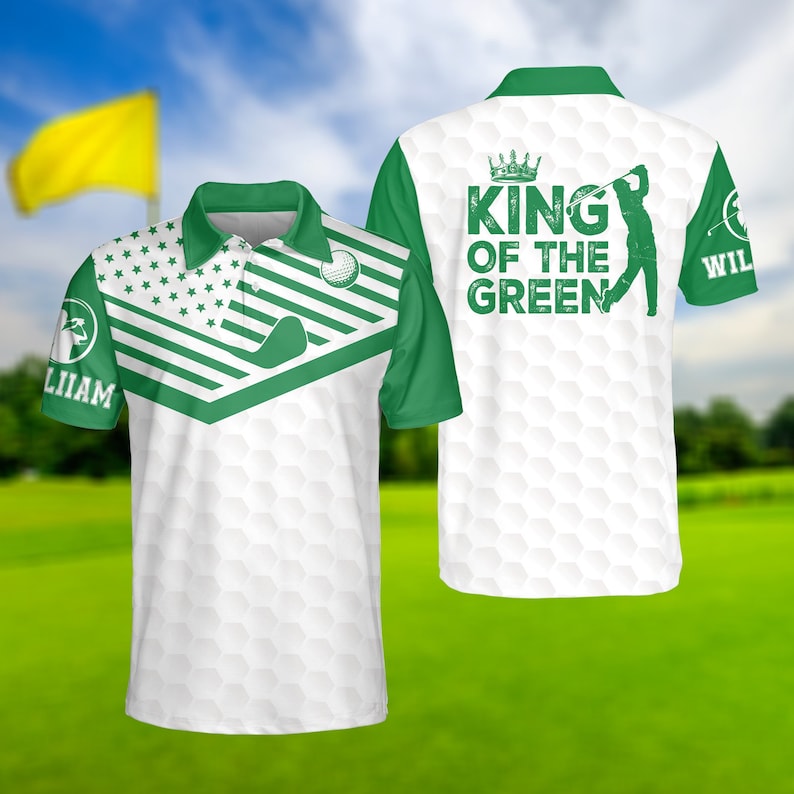 King Of The Green Playing Golf - Gift For Golf Lovers - Men Polo