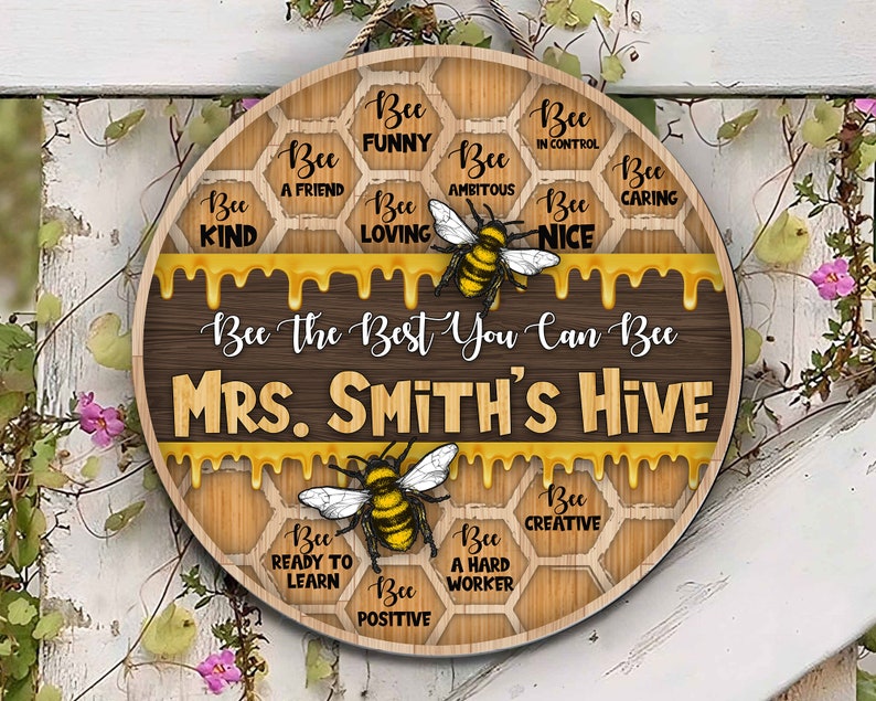 Personalized The Best You Can Bee Round Wood Sign