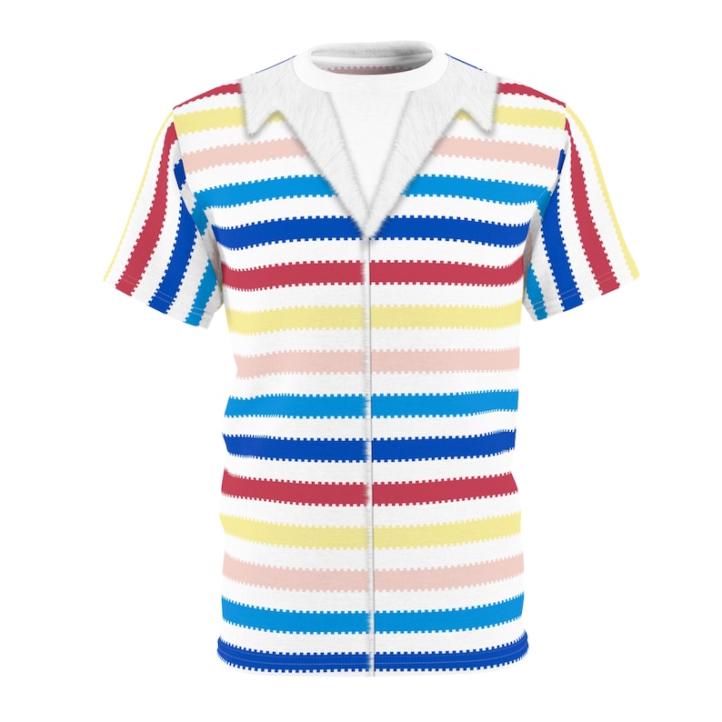 Allan Colorful Striped Beach Rainbow Pink Doll Costume Cosplay - T-Shirt