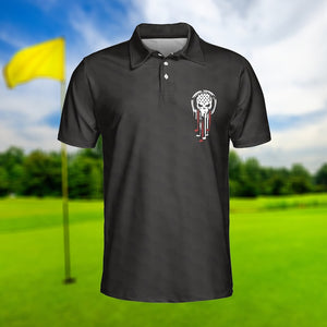 Skull American Flag - Gift For Golf Lovers - Men Polo