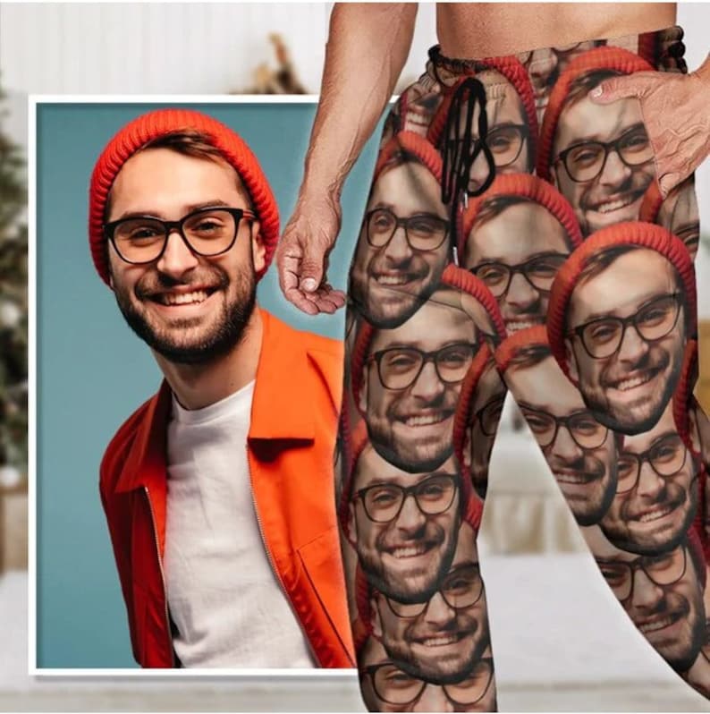 Custom Photo Funny Faces  - Christmas Gift Yourself - Personalized Sweatpants