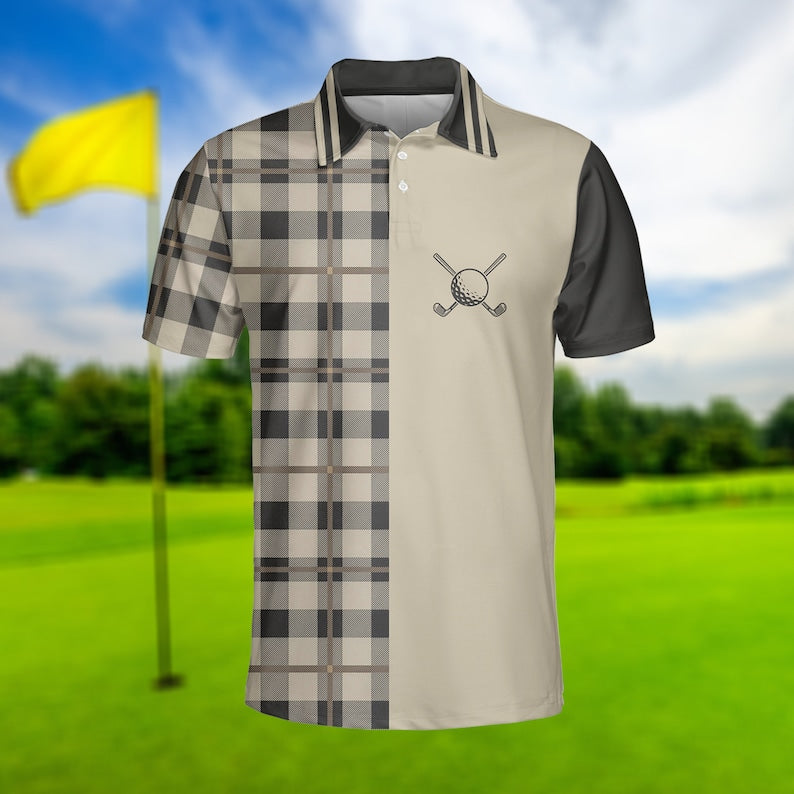 Golf Plaid Pattern Vintage - Gift For Golf Lovers - Men Polo