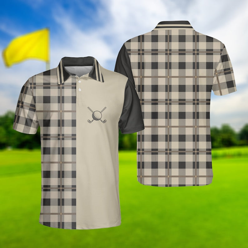 Golf Plaid Pattern Vintage - Gift For Golf Lovers - Men Polo