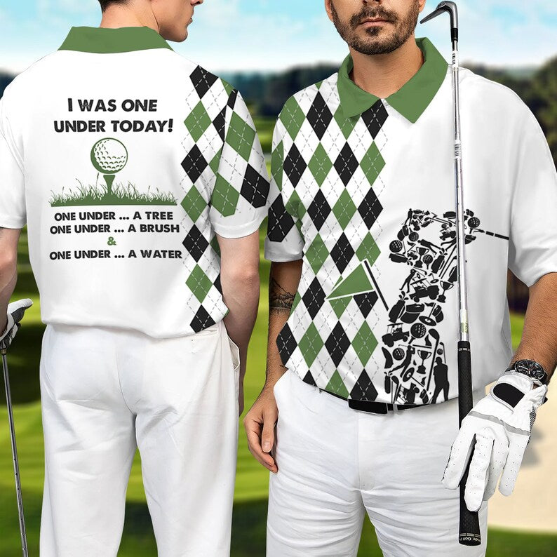 I Was One Under Today A Tree A Brush - Gift For Golf Lovers - Men Polo