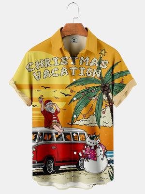 Santa Claus And Christmas Vacation - Hawaiian Shirt